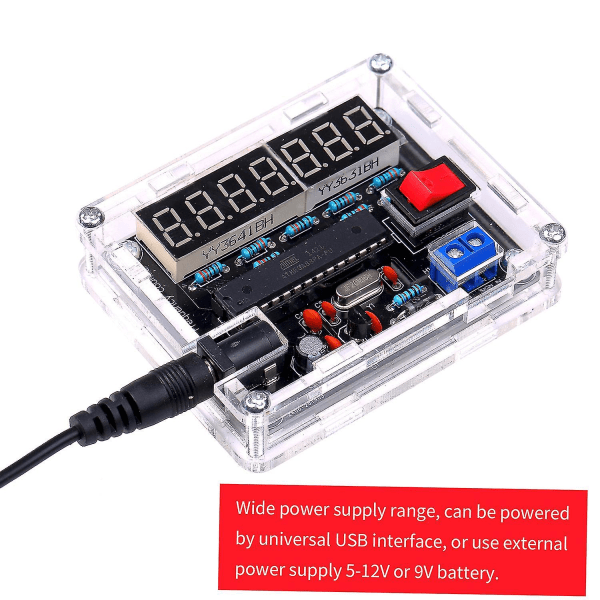 10mhz Frequency Meter Diy Kit Frequency Counter Avr Frequency With Shell Counter Cymometer Frekvensmåling 0.000 001hz Opløsning