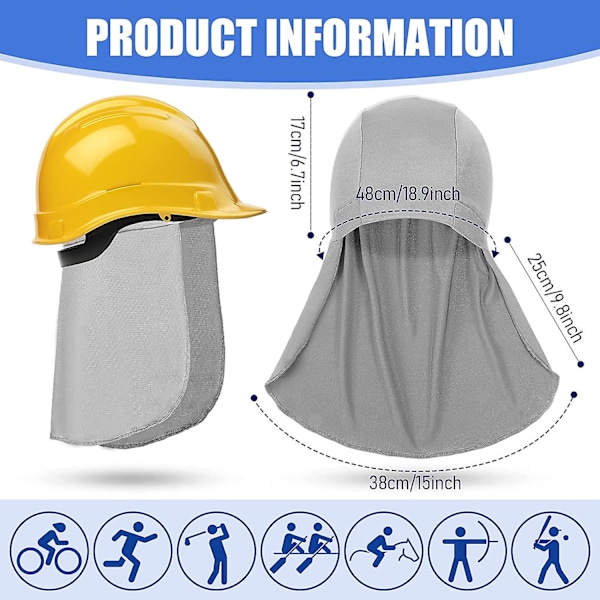 3-pack Hjälmfoder med Nackmask, Kylande Skull Caps Svetttransporterande Mössa med Skärm Solskydd Cykling Löpning Nackskydd Hatt för Män Kvinnor, 3 Färger