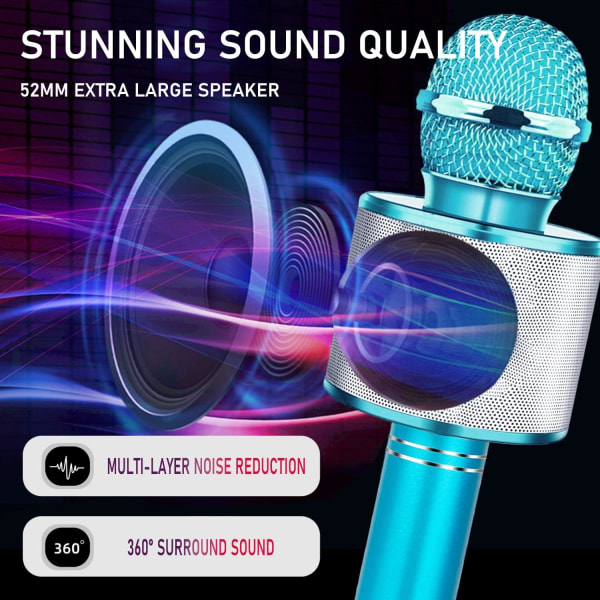 Karaokemikrofon, 4 i 1 trådløs Bluetooth-mikrofon