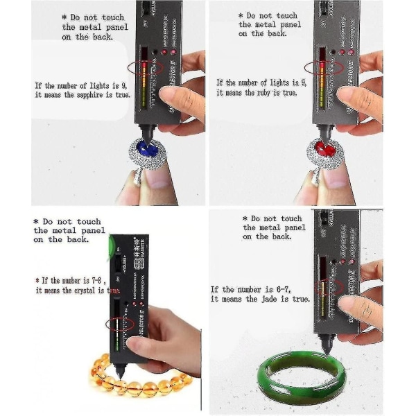 Bärbar elektronisk diamanttestpenna för diamant, rubin, agat, jade, ädelstenar Multi Gemstone Hardness Testing Tool