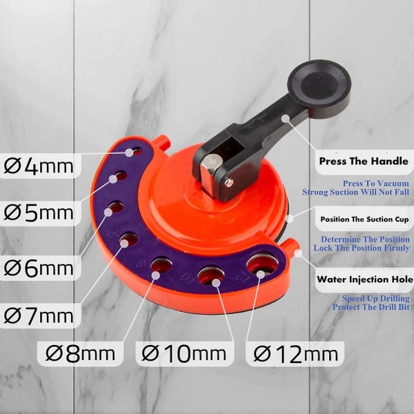 Tile Punching Sugekopp Multifunksjonell Justerbar Størrelse Posisjoneringsverktøy (oransje)