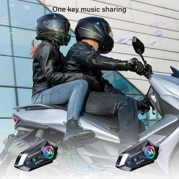 x Motorcykel Intercom Kit Bluetooth 5.4 Motorcykelhjelm Dual-Chip Audio-Multitasking Motorcykel Kommunikationssystemer, IP56