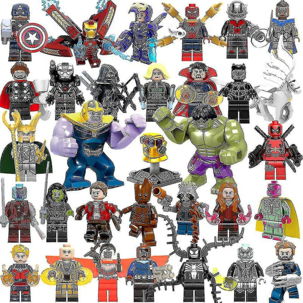 32 stk Marvel Avengers Super Hero Comic Mini Figures Dc Minifigure Gave Til Barn
