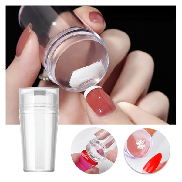 3 st Manikyr Mall Transparent Nagelstempel Med Skrapa Fransk Manikyr Silikonstämpel Manikyr Kit Nagelstempel Verktyg Set