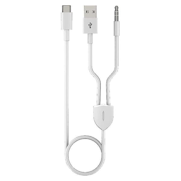 2-i-1 Type-C Bil Audiokabel 1 Split 2 Type C Til USB A 3,5 mm Aux Kabel