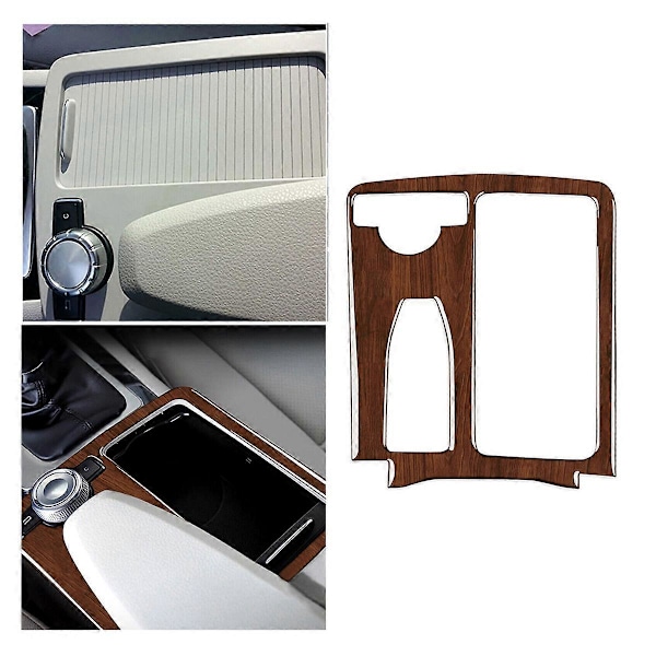 Brun Träådring Växelspakspanel Trim för W204 2007-13 W212 10-12