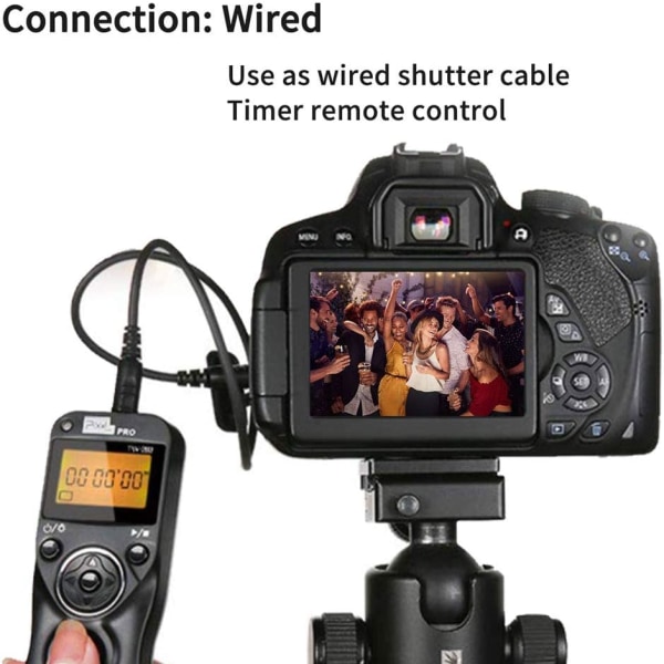 TW-283 DC2 digitaalinen langaton kaukosäädin Intervalometrin kaapelin vapautuskaukosuljin ajastimella Nikon-kameroita varten