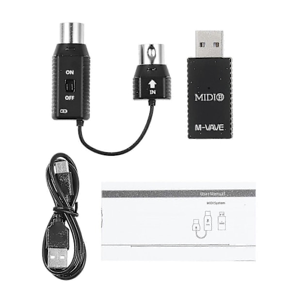 M-VAVE MS1 Mini Trådløst Transmissionssystem MIDI System MIDI Trådløs Adapter Plug and Play Support