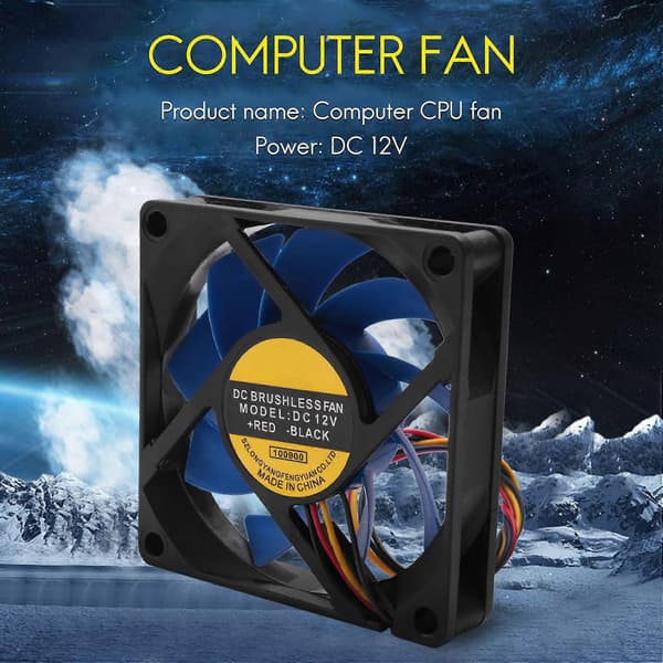12V DC 32 70mm 4-Pin Datorchassi CFM PWM CPU PC Fläkt Blå & Svart