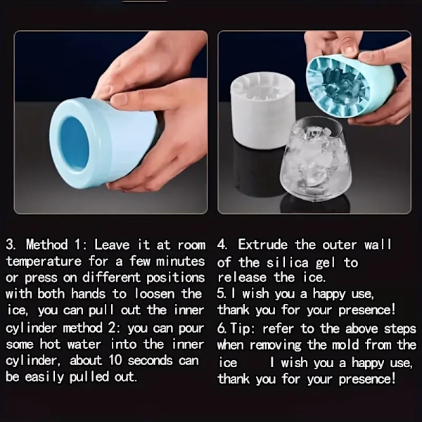 1. st, Ice Grid Silikon Fryst Ice Form Snabbfrys Ice Cup Is Ice Box Hushålls Ice Hink Is Box Cylinder Cup Hink  Blå Cylinder Ice Cube Form