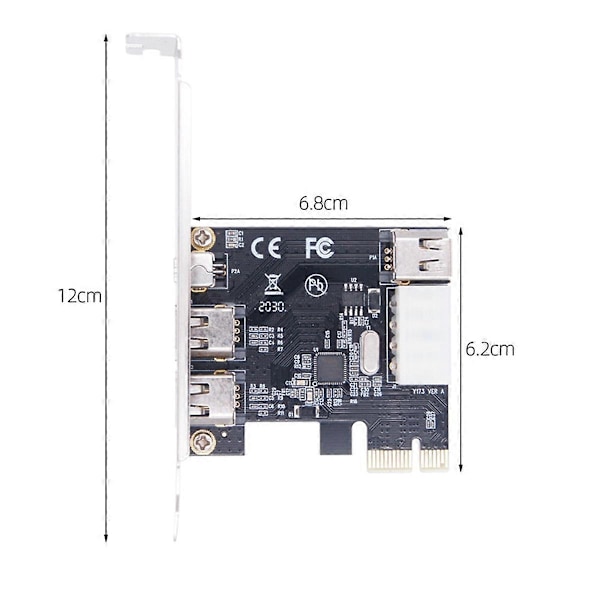 PCI-E 1X 1394 4 Port DV HD Video Capture Card Firewire-kort 800/400/200/100Mbps Stöder Hot-Swappin