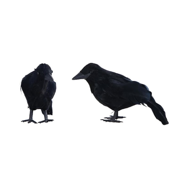 2kpl Musta Lifelike Crow Ornamentti Tee itse Spooky Crow malli Halloween Party Prop