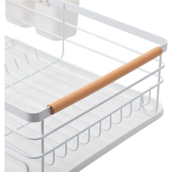 Stativ for oppvask med avløpsbrett og bestikkholder, 41,5 x 30,5 x 14 cm
