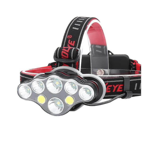 Ny Skywolfeye USB Oppladbar 8 LED Hodelykt Arbeidslys