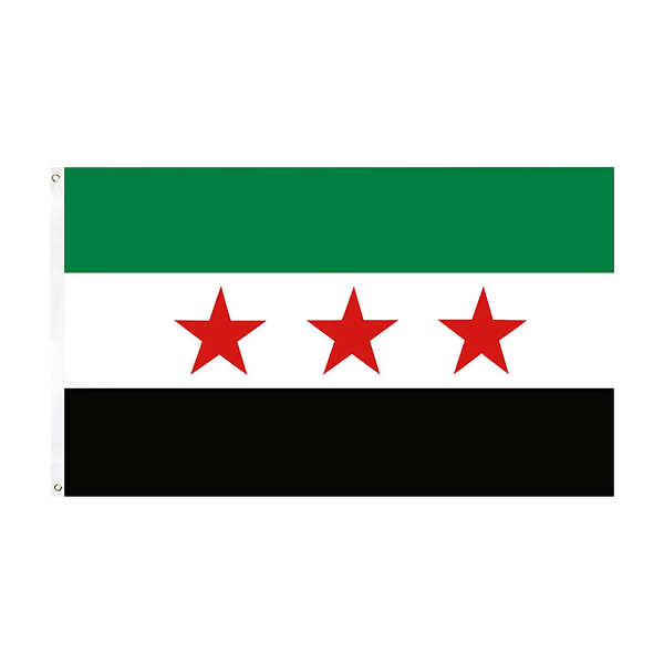 90*150 cm/3FT*5Ft/59*35IN syrisk flagga syrisk flagga med mässingshylsor och dubbelsydda kanter