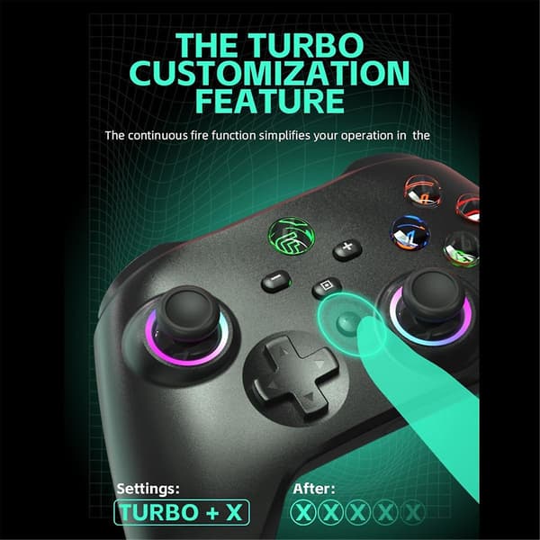 Trådløs spillkonsoll med programmerbar turbo-funksjon Hall-trigger /LITE/PC/Android-konsoll