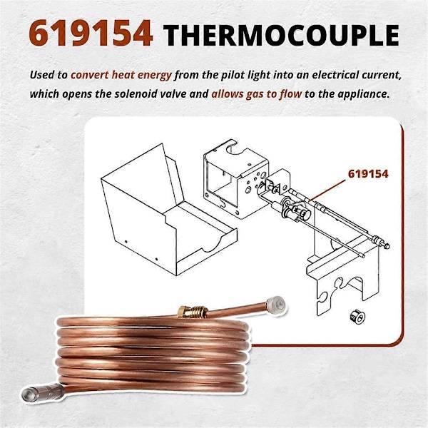 619154 Termoelement Passar Norcold N300 N300.3 Serien RV Kylskåp för 2-vägs och 3-vägs Modeller