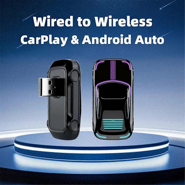 Trådløs Carplay Adapter Android Auto Smart AI Box Bluetooth WiFi Hurtig Tilslutning Plug and Play til Wir
