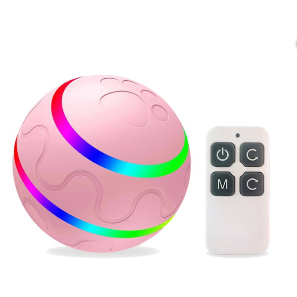 Fluffig husdjursboll med LED-blixtljus USB uppladdningsbar (rosa)