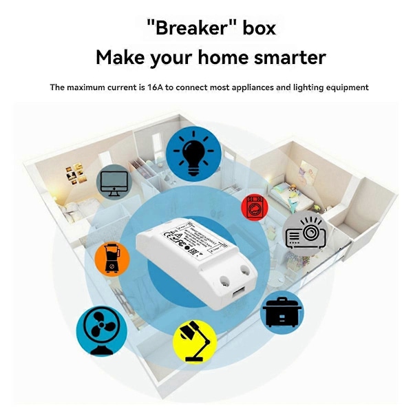 16A Bluetooth Smart Switch Industriel-Grade Høj-Effekt Switch Tuya Smart Home Trådløs Kontrol Relæ