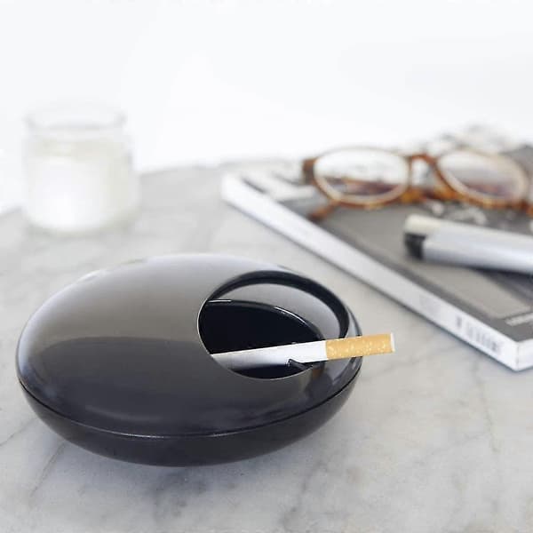 Pebble Askkopp med Lock (svart)