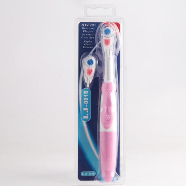 Elektrisk børste med roterende hode, elektrisk tannbørste med hode (rosa)