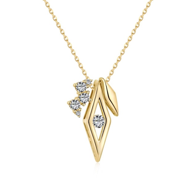 S925 sterling silver originaldesign jul ihålig romb diamant rund zirkonium enkelt hänge halsband