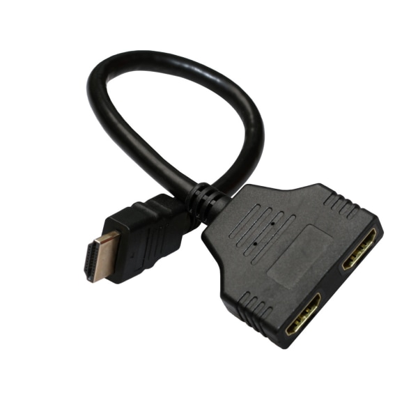 0,3 m musta kaksitasoinen kaksois-HDMI, yksi HDMI-lähetyskaapeli