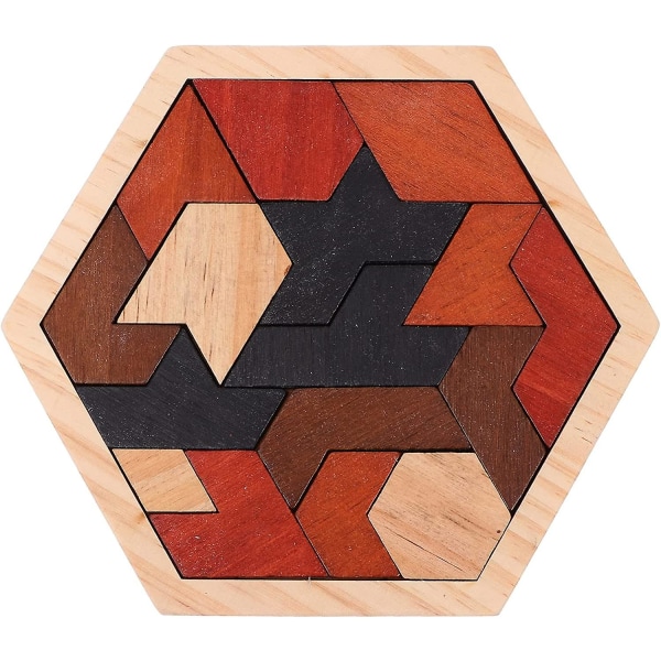 Liangnv 1 set varsi Pelilelut puisille leluille kuvio Tangram lapsille Geometria Aikuiset Taaperot Teaser Logiikka Kasvattava mielen muoto Block Puzzle Hexa