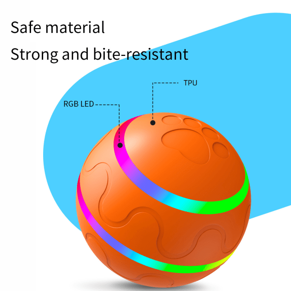 Fluffig husdjursboll med LED-blixtljus USB uppladdningsbar (orange)