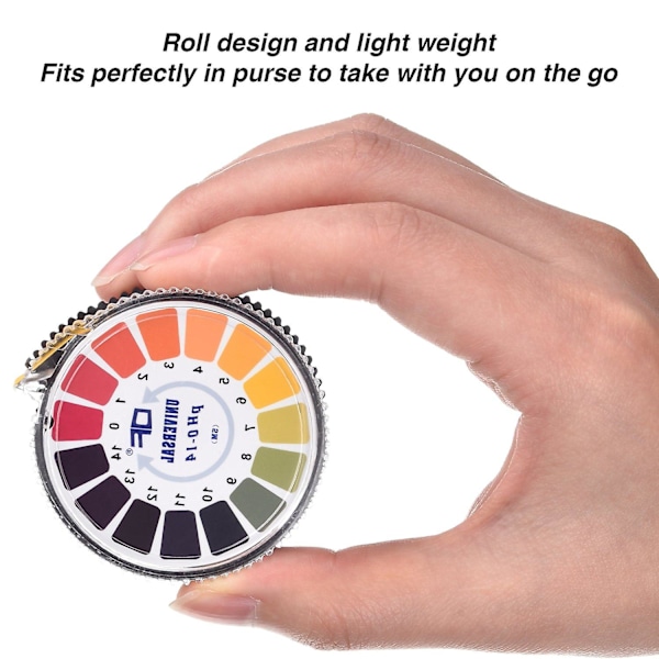 Universal pH-testpapirstrimler pH-teststrimlerull, pH-måling full skala 0-14 16,4 fot/rull (4 ruller)