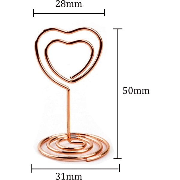 10 stk. bordnummerkortholdere, Love Heart Shape Stativformet