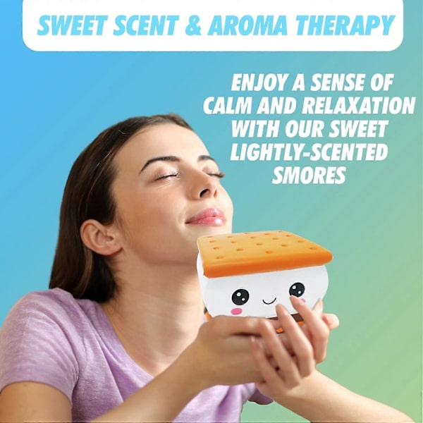 Serenilite Langsomt Stigende Duftende Squishy Legetøj - Sød og Knusbar Legetøj til at Klemme & Stressaflastning - 1 Styk (Smore)