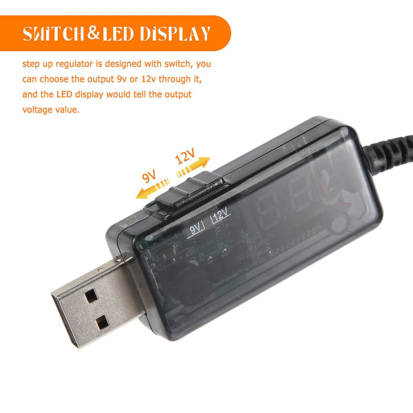 USB Boost -kaapeli 5v Step Up To 9v 12V säädettävä jännitemuunnin 1a Step-up volttimuuntaja DC Po