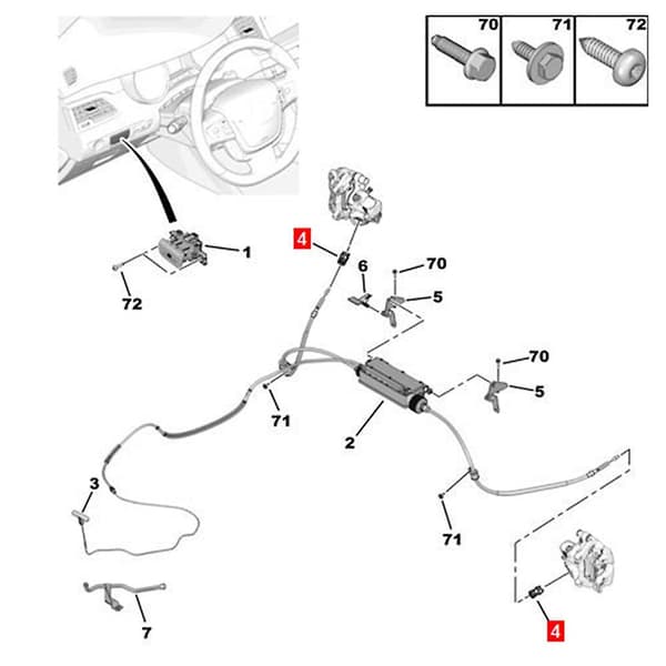 Trommelbremsjusteringskabelguide 471911 for 508 C5