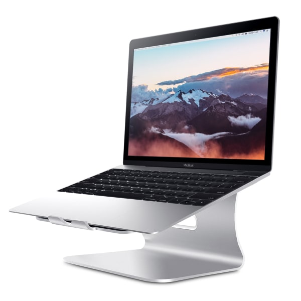 Laptopställ, bärbar datorstativ i aluminium med kylventiler för 11-16 tums bärbar dator (Space Silver)