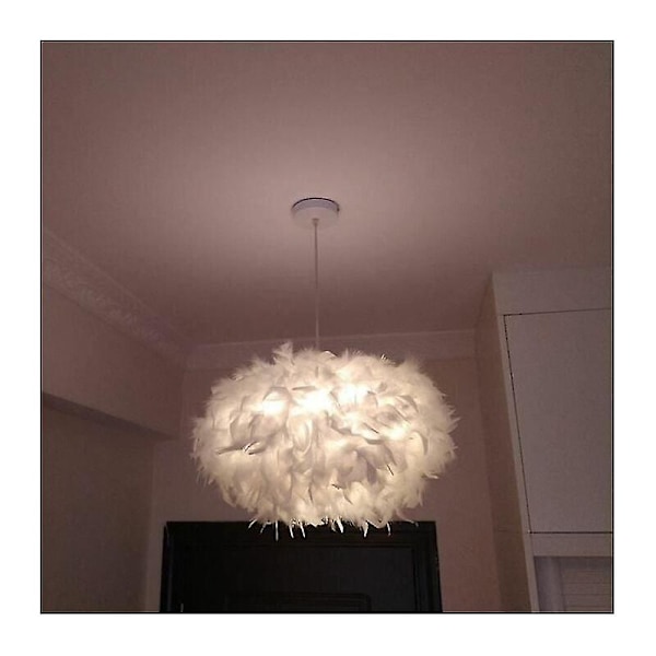 White feather chandelier E27 40w - diameter 45cm