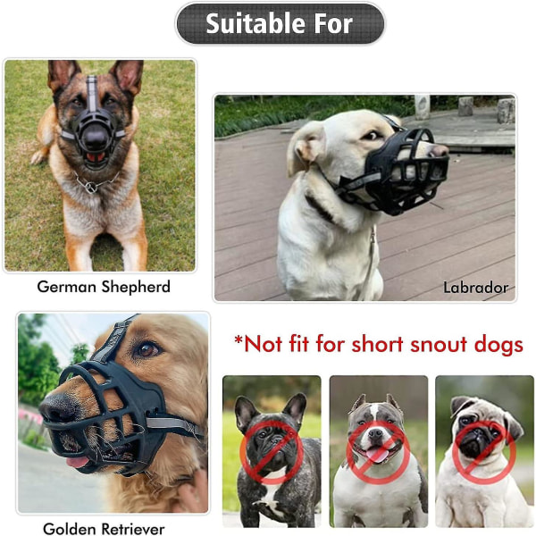 (m)hundens næseparti, hundes næseparti med åndbart mesh og kraftigt nylon pandebånd, bedre forhindre bid, tygge og gøende næseparti, til små, mellemstore og store