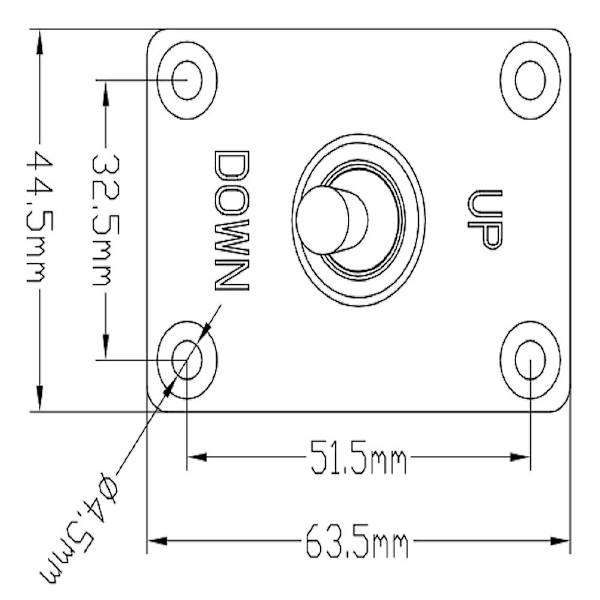 Marine Båt Anker Kontrollpanel Aluminium Plate 6PDT Opp/Ned Trim Tab Toggle Bryter, Ikke Inkludert Linje