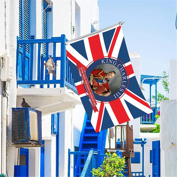 Yhdistynyt kuningaskunta King Charles Iii Union Jack Coronation Flag 2023 Charles Iii Union Jack -liput British Street Celebration -juhlatarvikkeille, 5ft X 3ft