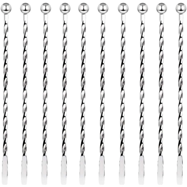 10-pack cocktailpinnar, premium rostfria cocktailpinnar 7,5 tum