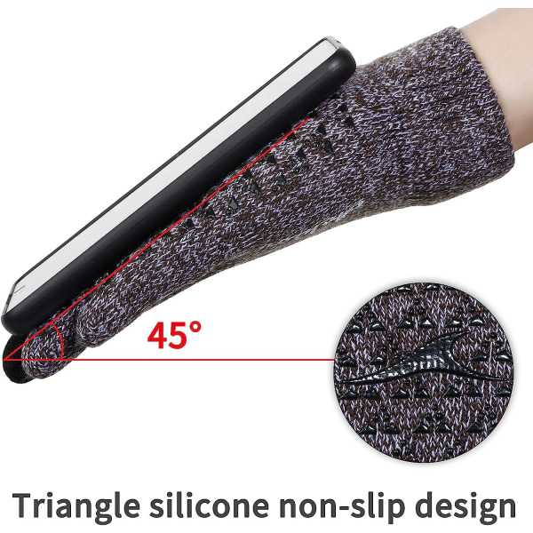 Vinterstrikkede handsker touchscreen for at holde varmen, bløde elastiske manchetter (sort og hvid)