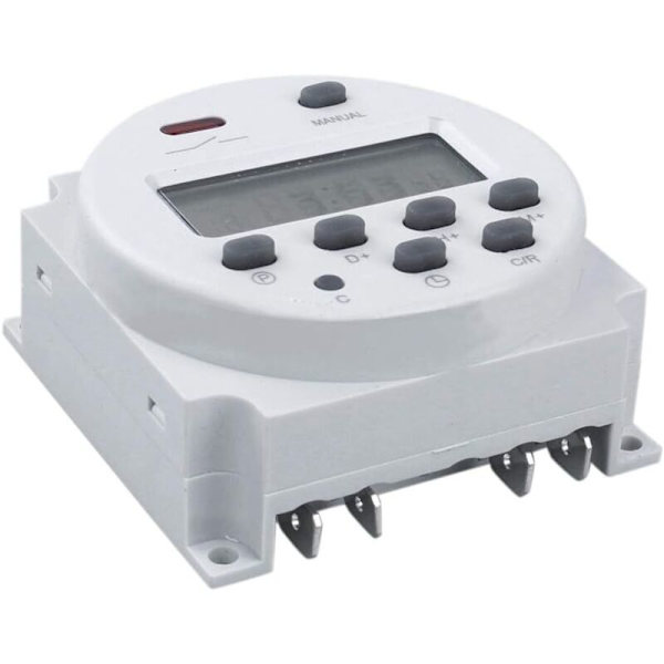 CN101 12V DC/AC Digital Timer. Programmerbar LCD Tidsrelæafbryder til stikkontakter Hvid-AIMOONSA