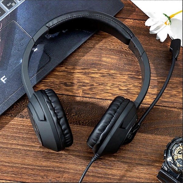Kablet USB Headset Call Center Headset med Mikrofon Spil Støjreducerende Over-Ear Hovedtelefoner til C