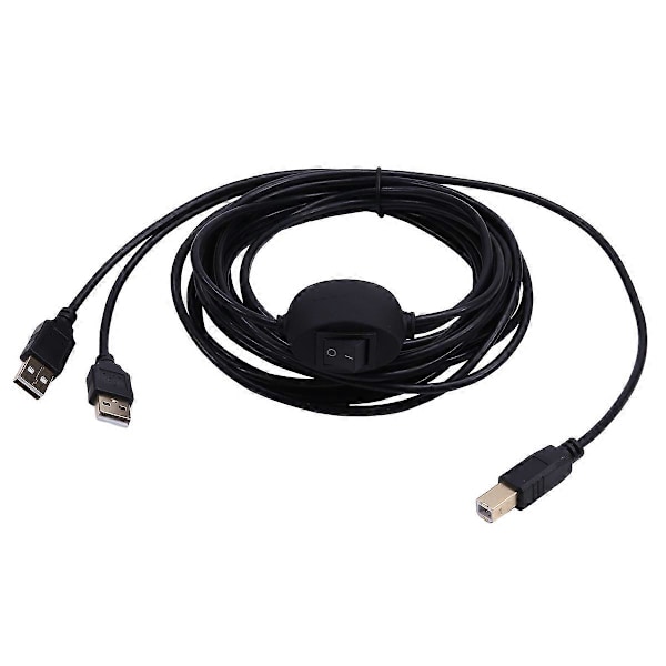 2 i 1 Printerkabel USB A til B Han til Han Printerkabel B