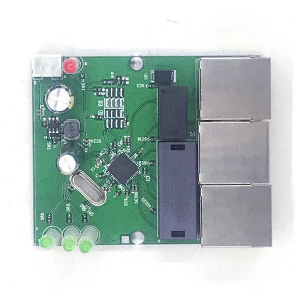 Hurtig Switch Mini 3 Port Ethernet Switch 10 / 100mbps Netværk Switch Hub Pcb Modul Board til System