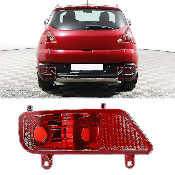 Röd bakre dimljusenhet biltillbehör ersättning för Peugeot 3008 5008 20092016 vänster 6350hg