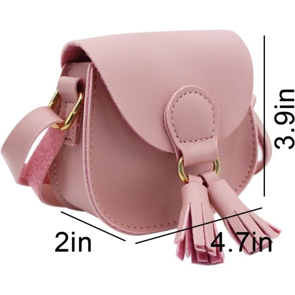 Små jenter Veske Søt Skinn Crossbody Bag Mini Skulderveske for Barn, Småbarn # rosa