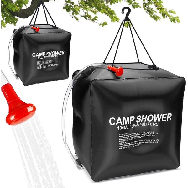 Utendørs bærbar camping camping PVC dusjpose 40L solar bad vann oppbevaring badepose