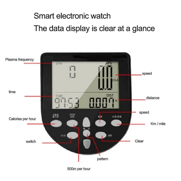 Romaskin Counter Bluetooth App Elektronisk klokke for magnetoresistiv roenhet Fitness Eq